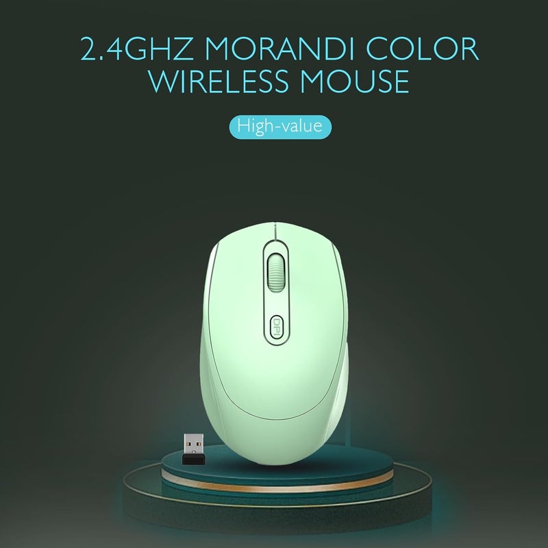 ONEUP Wireless Mouse, 2.4G, Silent, USB Nano Receiver for Laptop, Chromebook, PC, Mac, Windows and School Work （Green） - Image 5